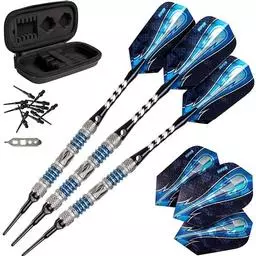 Click here to learn more about the Viper Astro Darts 80% Tungsten Soft Tip Darts Green Rings 18 Grams.